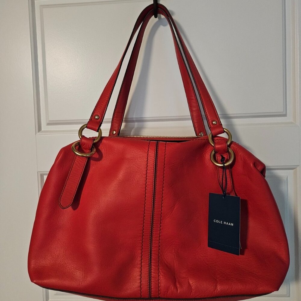 Cole Haan Leather Julianne Aura Orange Bag New